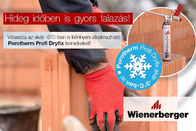 Wienerberger - Fagyhat, havazhat - falazhat!<br /> 	Falazás télen Porotherm Profi Dryfix falazási technológia alkalmazásával