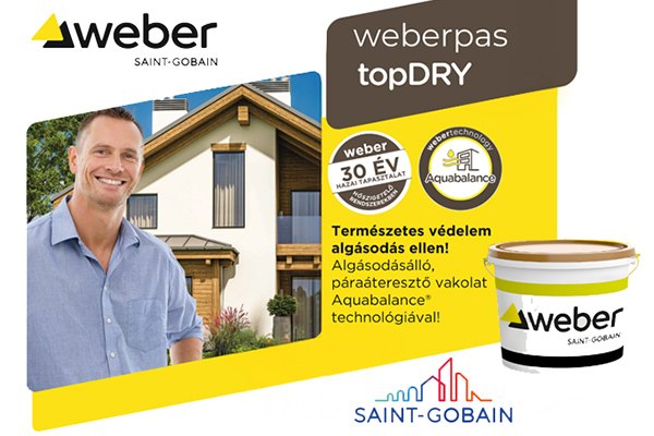 Weber - Új dimenzió a homlokzat védelmében: Ismerje meg a weberpas topDRY öntisztuló vékonyvakolatot!